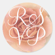 Pegatina color de rosa de RSVP