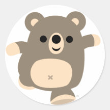 Pegatina corriente lindo del oso del dibujo animad