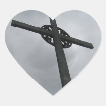 Pegatina cruzado en forma de corazón