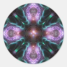 Pegatina cruzado púrpura del fractal