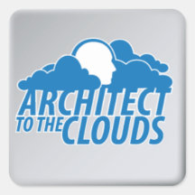 Pegatina cuadrado - arquitecto a las nubes