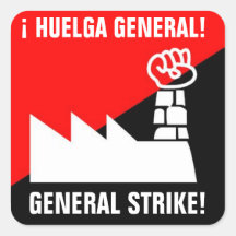 pegatina cuadrado general del huelga de la huelga 