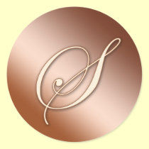 Pegatina de bronce - monograma S pegatinas