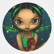 Pegatina de "Dragonling verde"