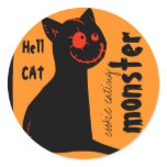 pegatina de Halloween del gato negro del infierno pegatinas
