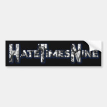 Pegatina de HateTimesNine (azul) Etiqueta De Parachoque