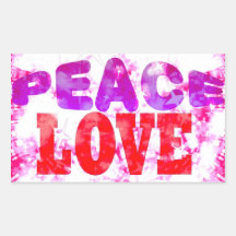 Pegatina de la aclaración de la paz y del amor