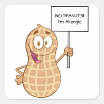Pegatina de la alergia del cacahuete (personalizab