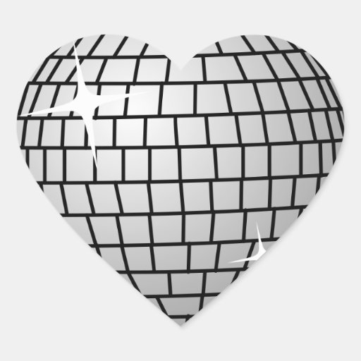 Pegatina de la bola de discoteca (corazón)