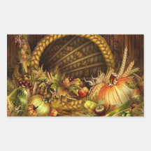 Pegatina de la calabaza del día de la acción de gr