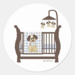 Pegatina de la cama de bebé del perro de perrito