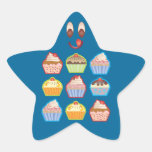 Pegatina de la estrella azul de las magdalenas de 