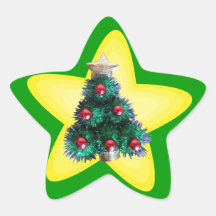 Pegatina de la estrella del árbol de navidad
