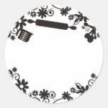 pegatina de la etiqueta del regalo de las flores d
