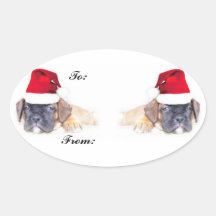 Pegatina de la etiqueta del regalo de los perritos