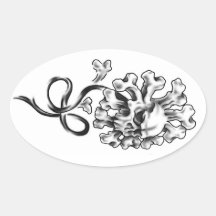 Pegatina de la flor del cráneo