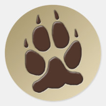 Pegatina de la impresión de la pata del lobo