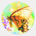 Pegatina de la mariposa con colores saturados