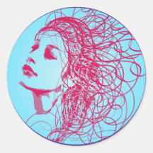 Pegatina de la mujer de la diva del arte pop