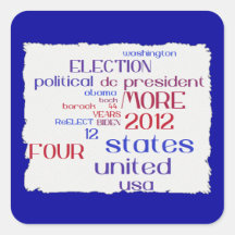 Pegatina de la nube de la etiqueta de Obama 2012