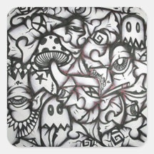 pegatina de la pintada del collage del rico