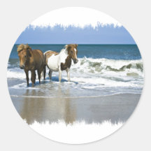 Pegatina de la playa del caballo