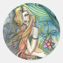Pegatina de la sirena del agua dulce por Molly Har