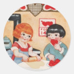 Pegatina de la tarjeta del día de San Valentín del