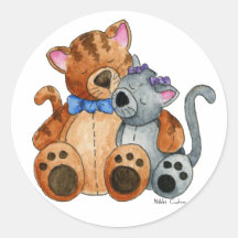 Pegatina de los gatitos de la abrazo