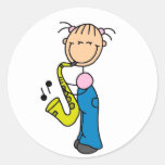 Pegatina de los pegatinas del jugador de saxofón