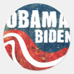 Pegatina de Obama Biden del Grunge