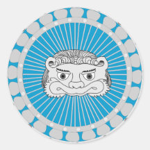 Pegatina de plata del león