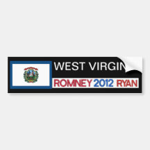 Pegatina   de Romney del país de VIRGINIA OCCIDENT Etiqueta De Parachoque