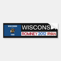 Pegatina de Romney del país de WISCONSIN Romney Ry Pegatina De Parachoque