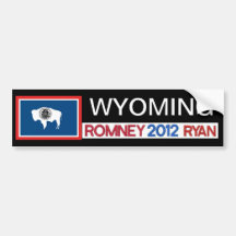 Pegatina de Romney del país de WYOMING Romney Ryan Pegatina De Parachoque