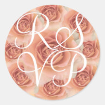 Pegatina de RSVP de los rosas