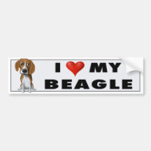 Pegatina del amor del beagle etiqueta de parachoque