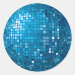 Pegatina del azul de la bola de discoteca