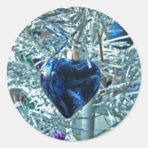 pegatina del azul del ornamento del árbol