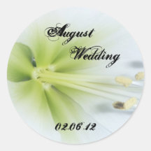 Pegatina del boda de agosto de la flor