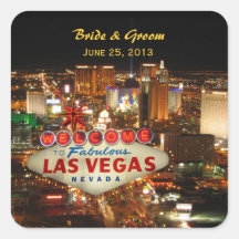 Pegatina del boda de la tira de Las Vegas