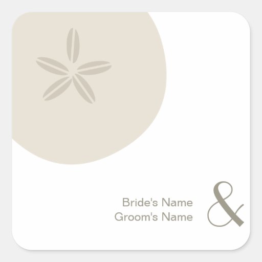 Pegatina del boda del dólar de arena