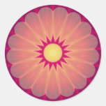 Pegatina del caleidoscopio de la flor que brilla i
