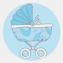 Pegatina del carro de bebé azul