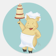 Pegatina del chef de repostería del cerdo