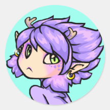 Pegatina del chica del dragón de Chibi