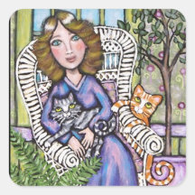 Pegatina del coleccionable de los gatos de Tabby d