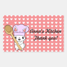 Pegatina del conejito del cocinero del dibujo anim