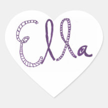 Pegatina del corazón de Ella