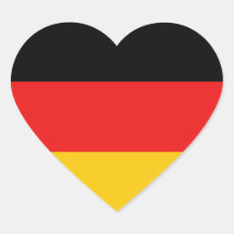 Pegatina del corazón de la bandera de Alemania